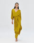 63-3379 Long Wrap Tie Dress - Brown Loft