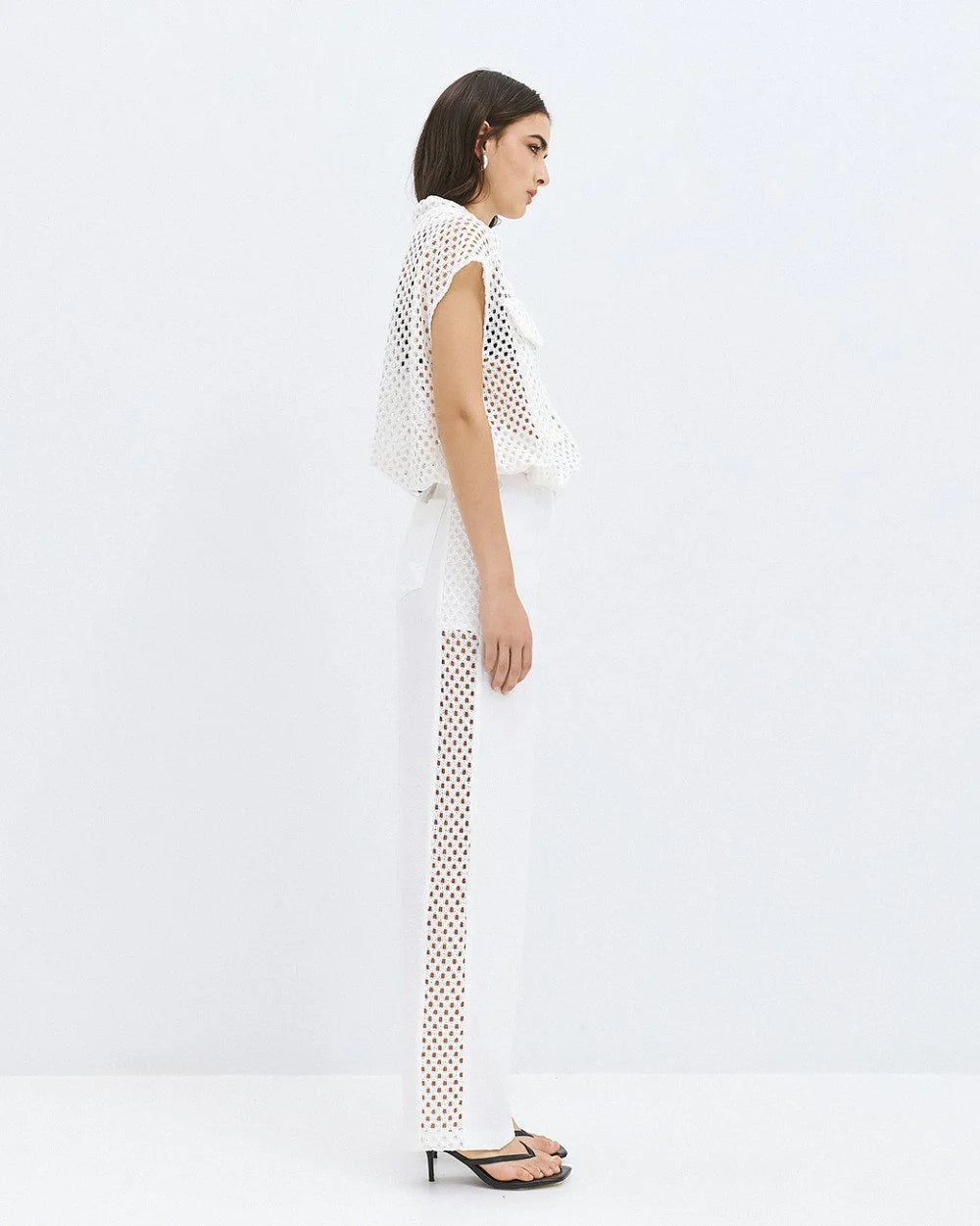 63-5058 Pants with Crochet Details - Brown Loft