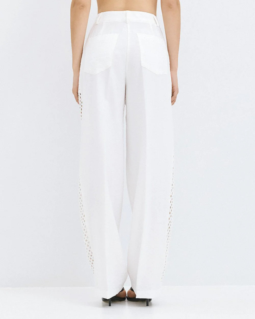 63-5058 Pants with Crochet Details - Brown Loft