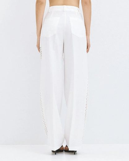 63-5058 Pants with Crochet Details - Brown Loft