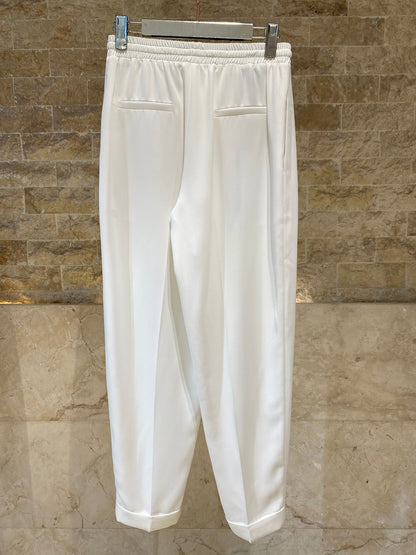 63-5101 Elasticated Pants with Turn-up Cuffs - Brown Loft