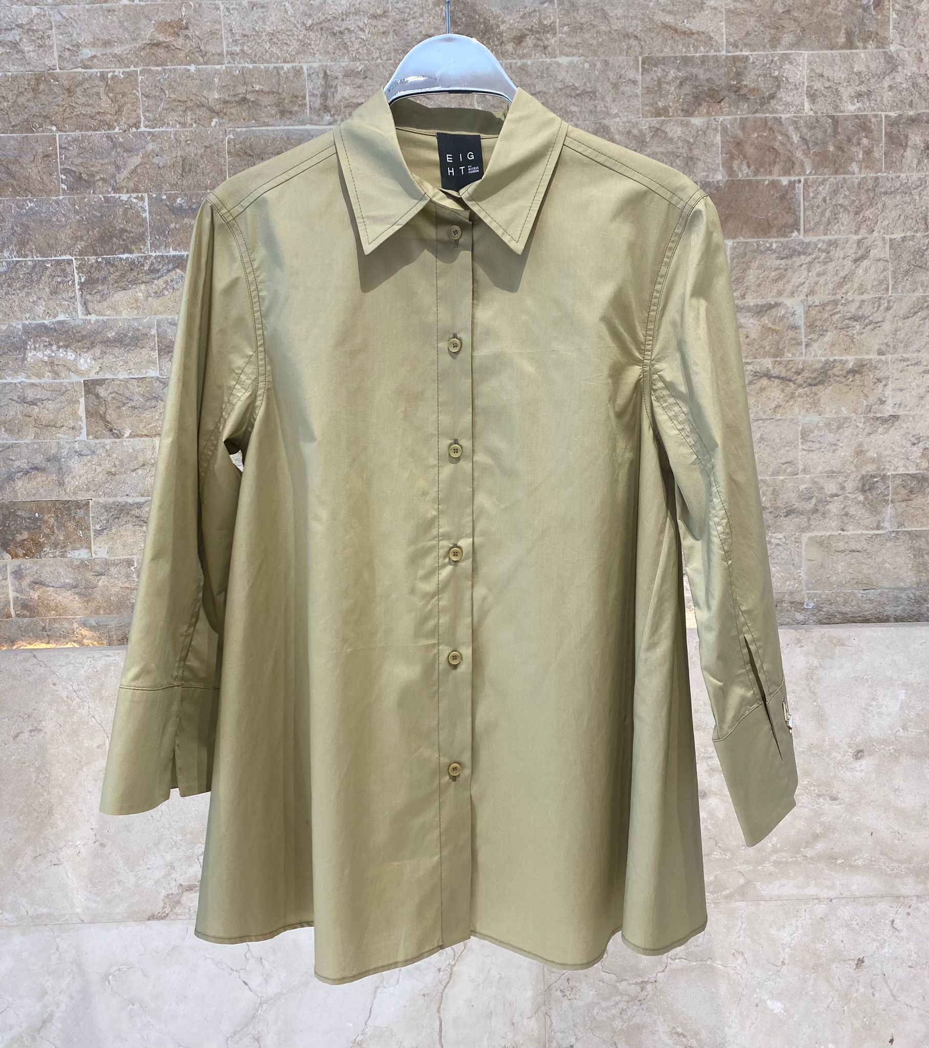 63-7013 Shirt with Wide Sleeves - Brown Loft