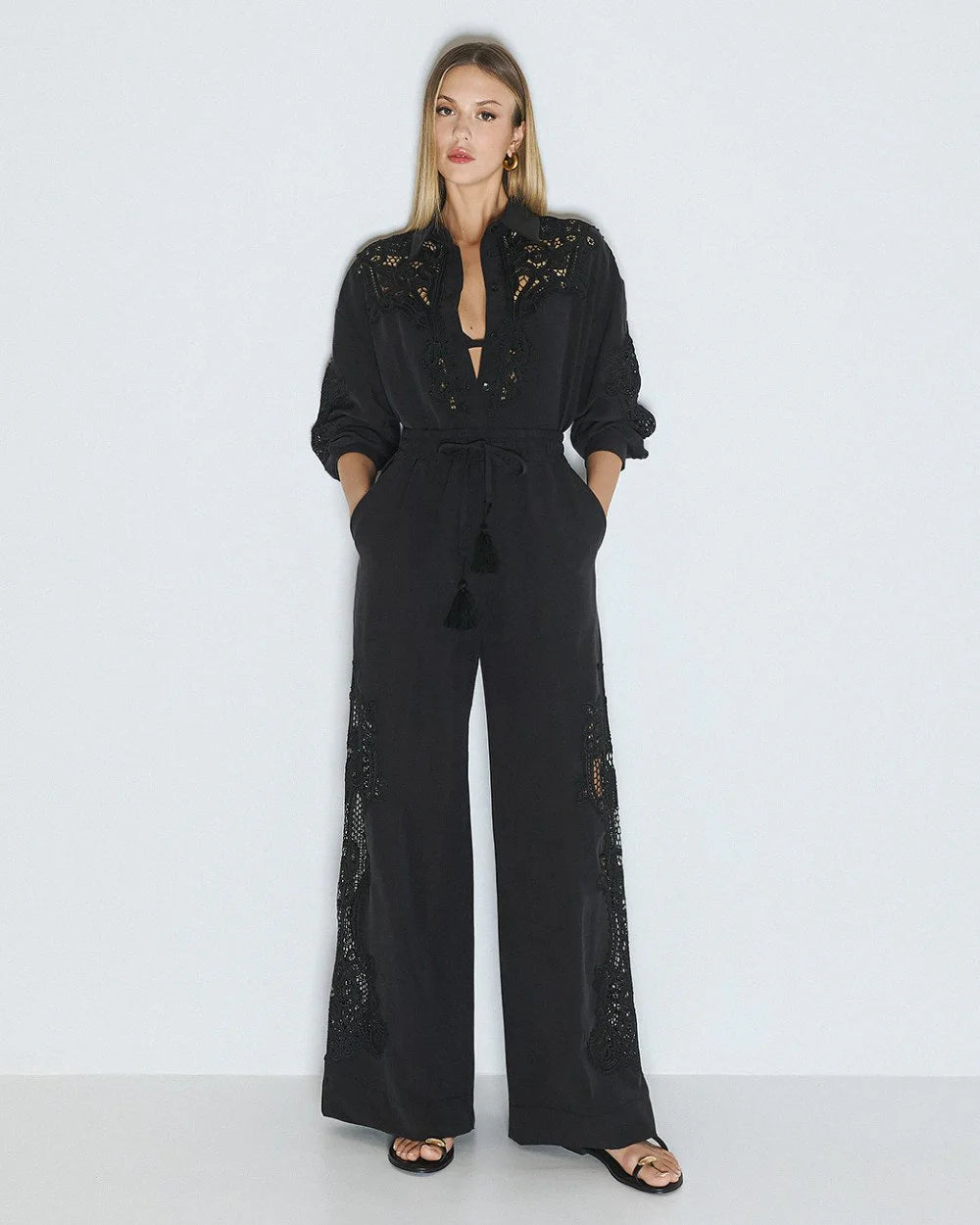 63-7019 Shirt with Lace Details