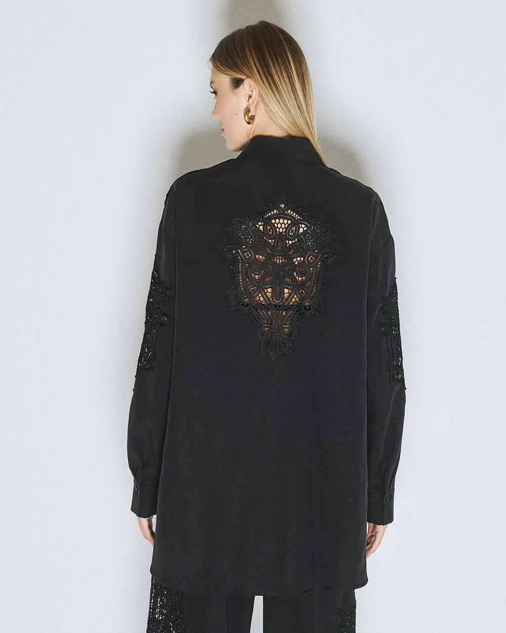 63-7019 Shirt with Lace Details