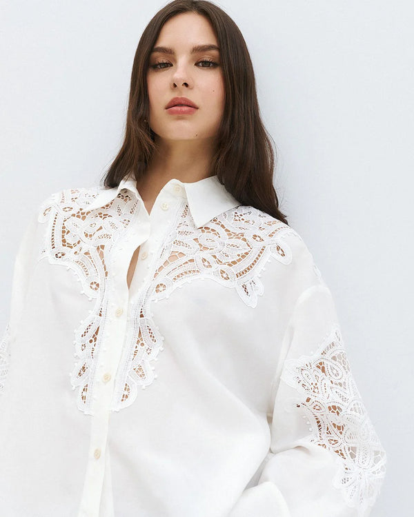 63-7019 Shirt with Lace Details