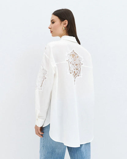 63-7019 Shirt with Lace Details