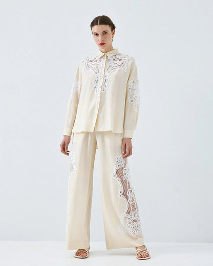 63-7019 Shirt with Lace Details