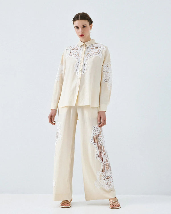 63-7019 Shirt with Lace Details