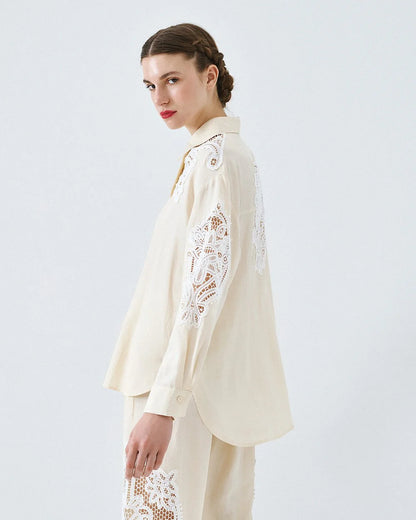 63-7019 Shirt with Lace Details