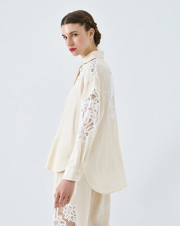 63-7019 Shirt with Lace Details