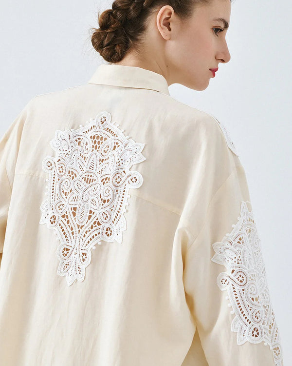 63-7019 Shirt with Lace Details