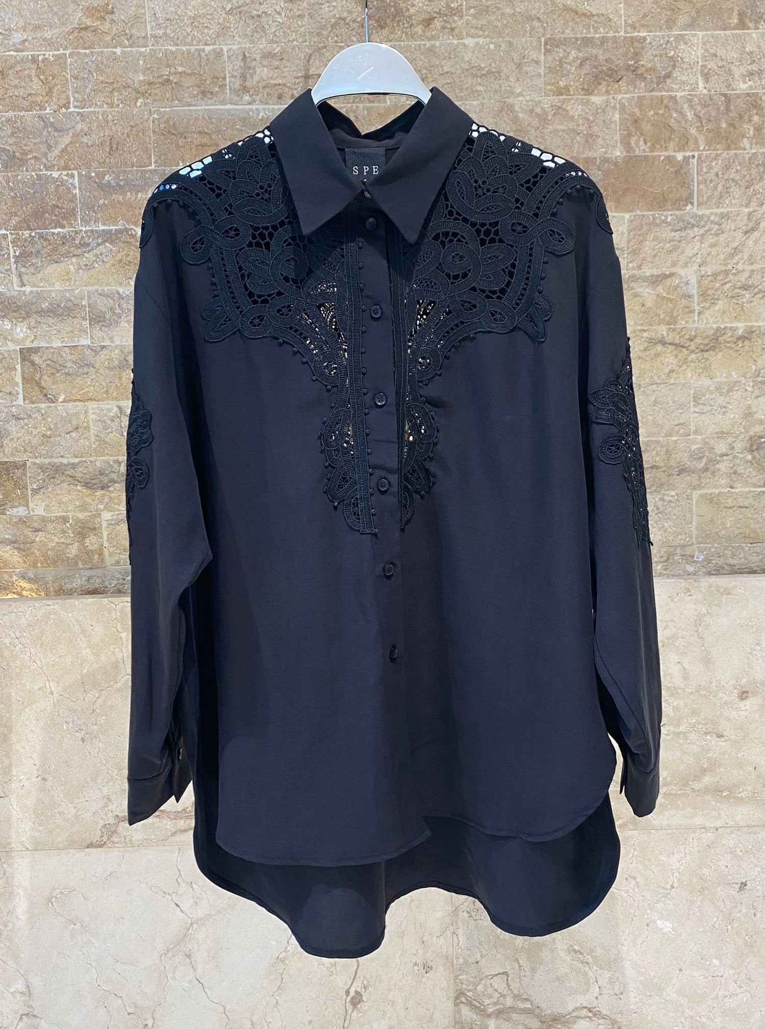 63-7019 Shirt with Lace Details