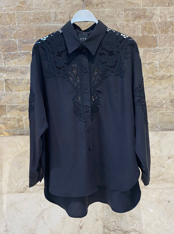 63-7019 Shirt with Lace Details