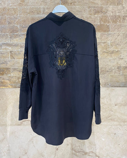 63-7019 Shirt with Lace Details