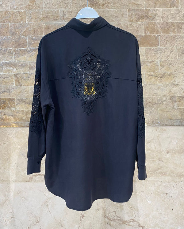 63-7019 Shirt with Lace Details