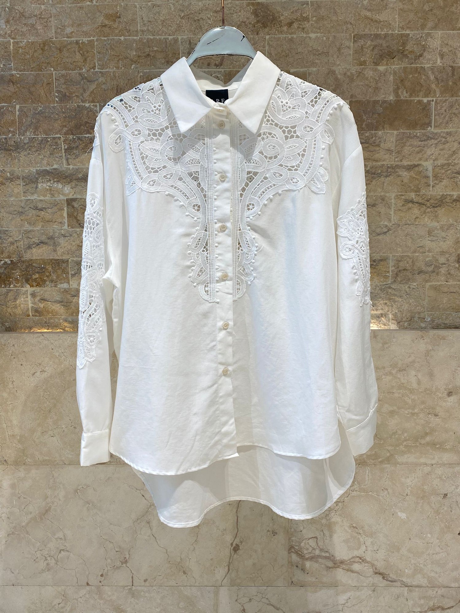 63-7019 Shirt with Lace Details
