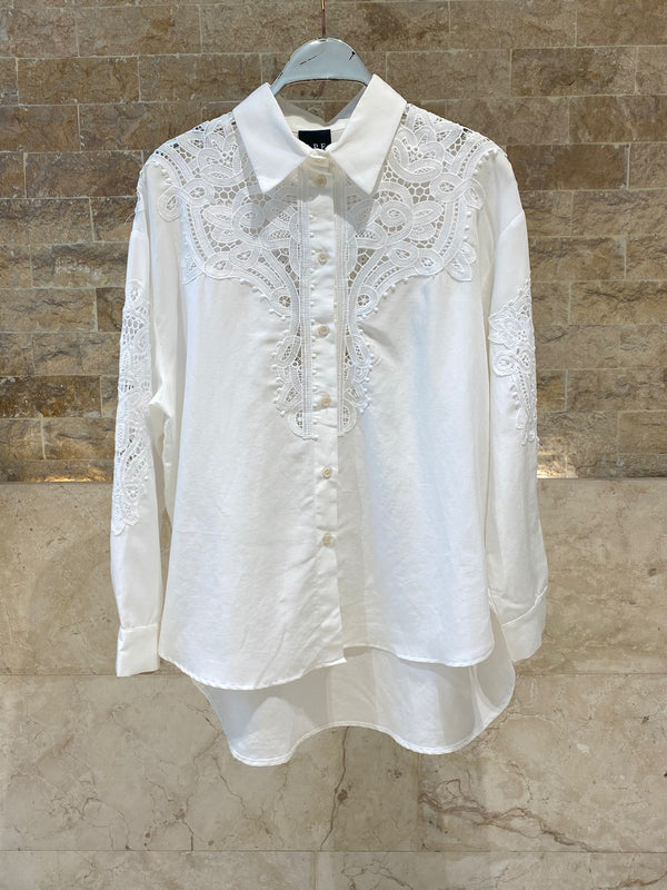 63-7019 Shirt with Lace Details