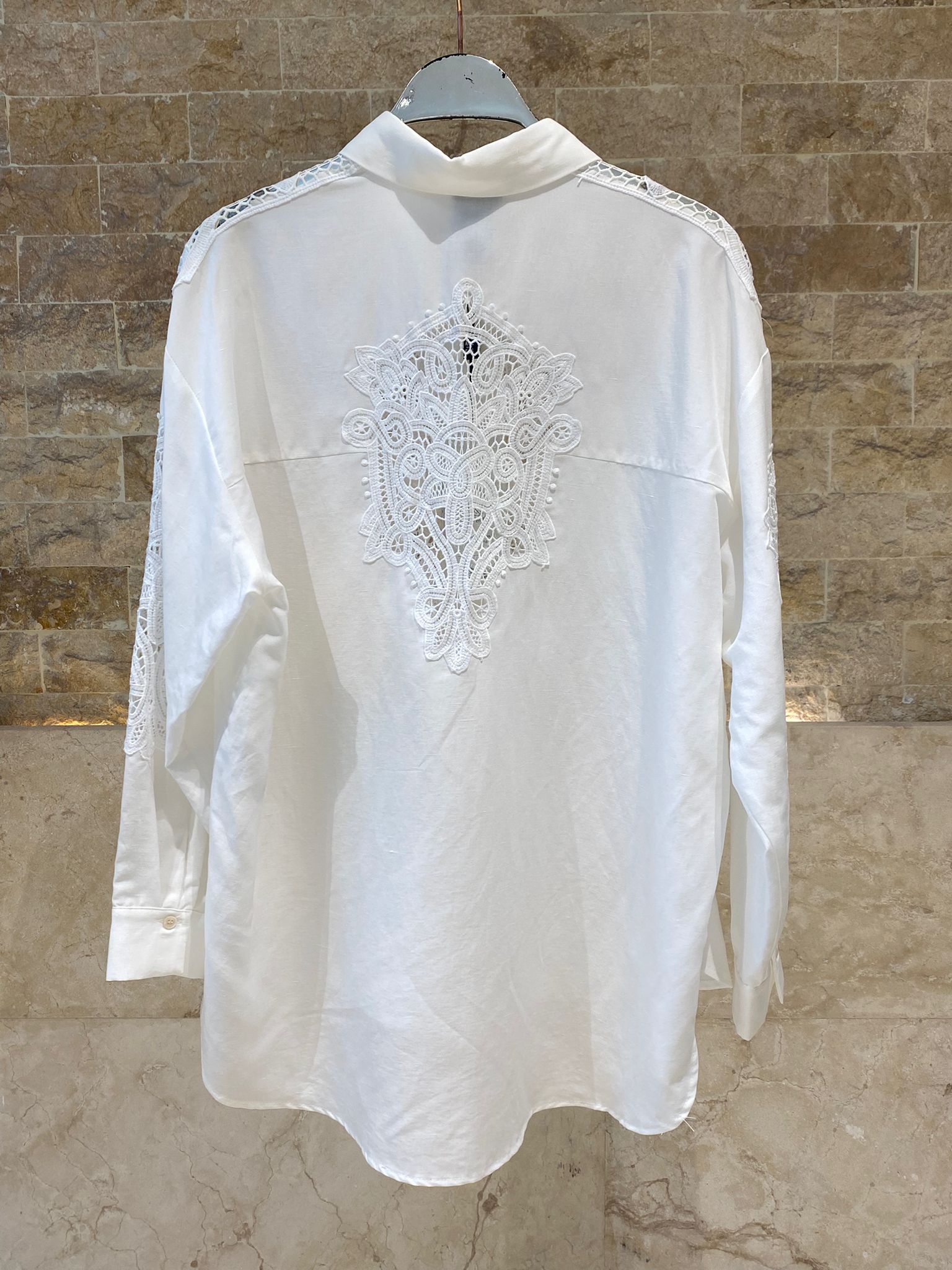 63-7019 Shirt with Lace Details