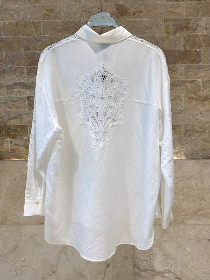 63-7019 Shirt with Lace Details