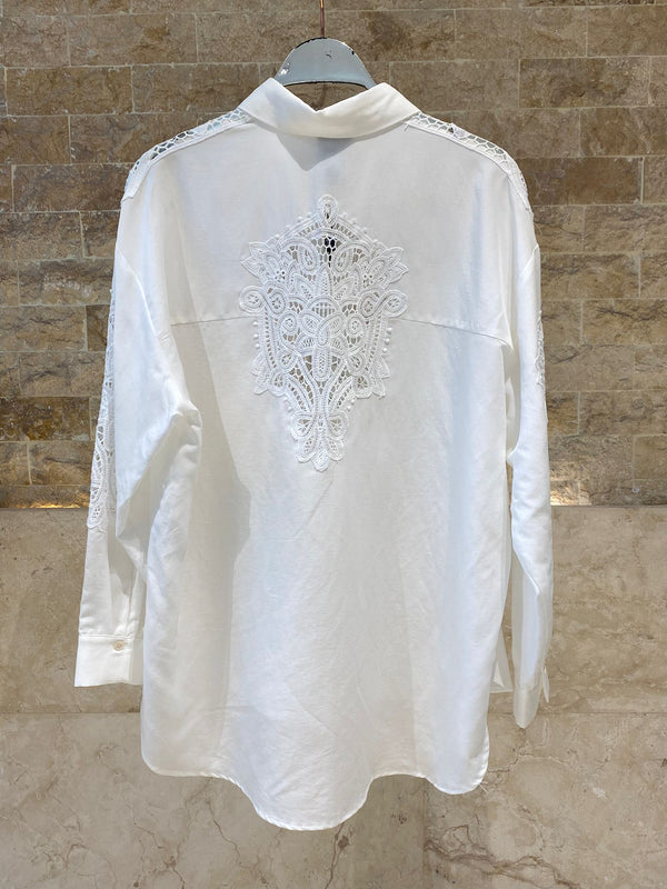 63-7019 Shirt with Lace Details