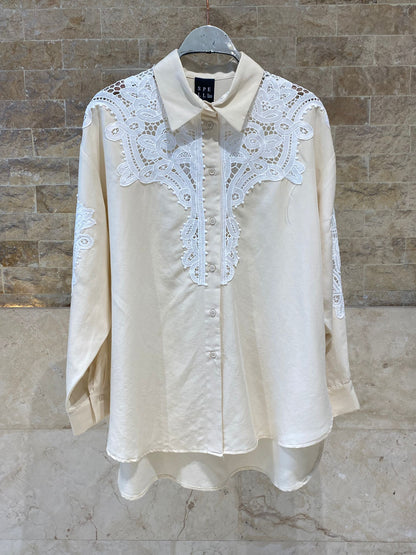 63-7019 Shirt with Lace Details