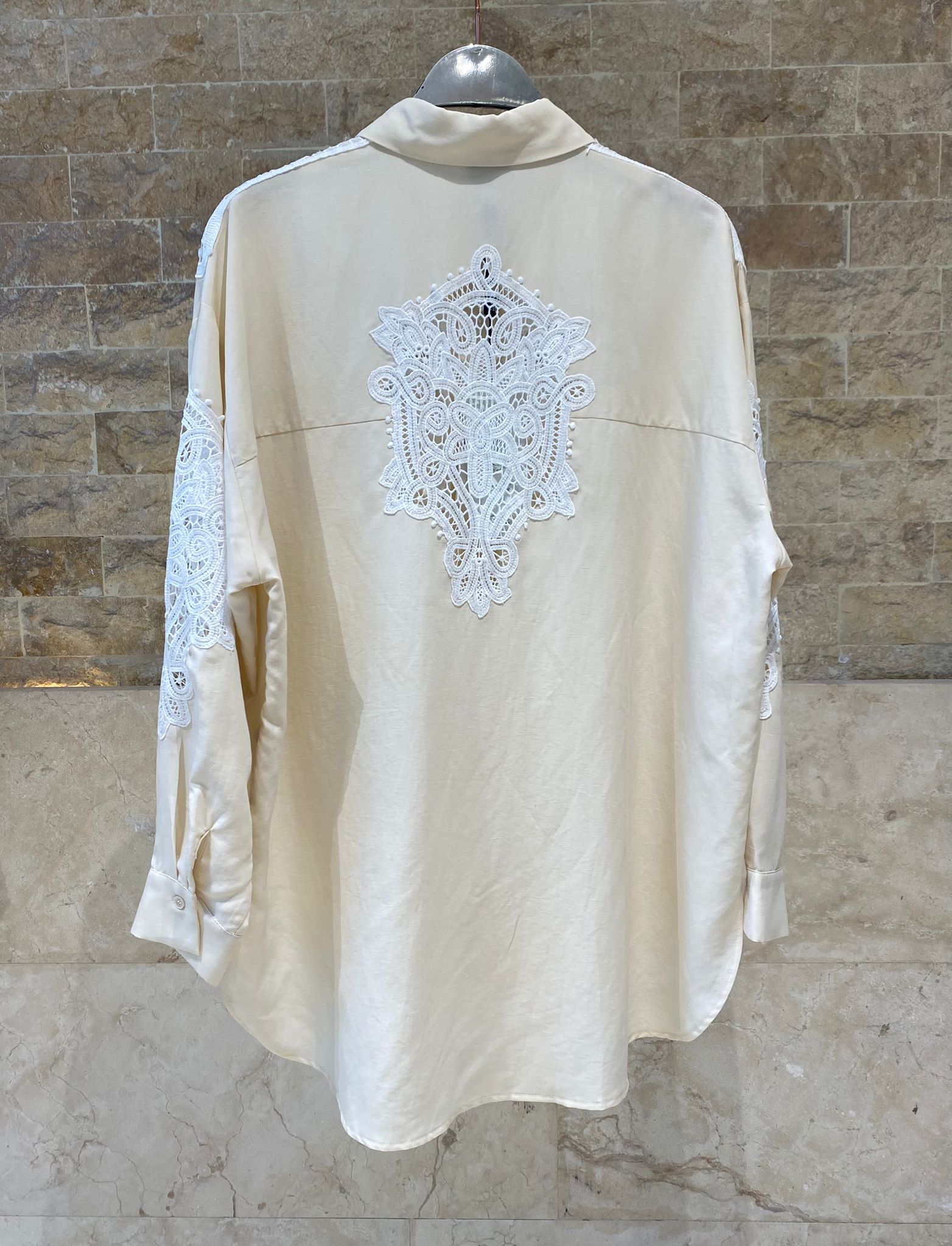 63-7019 Shirt with Lace Details