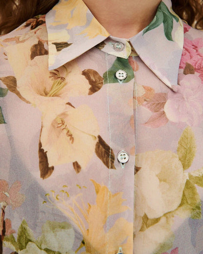 63-7072 Floral Shirt - Brown Loft