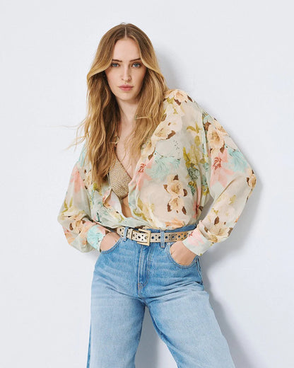 63-7072 Floral Shirt - Brown Loft