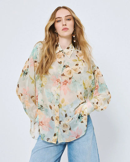 63-7072 Floral Shirt - Brown Loft