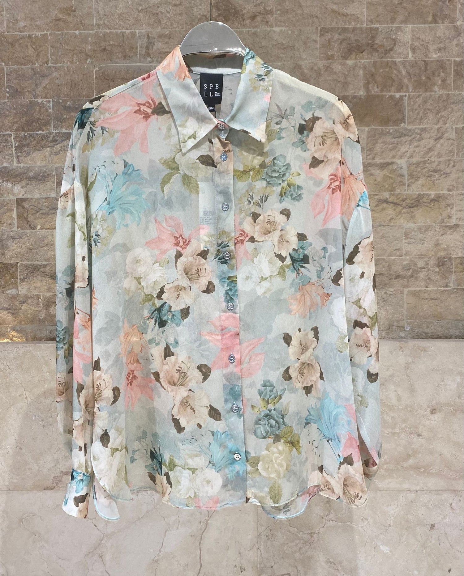 63-7072 Floral Shirt - Brown Loft