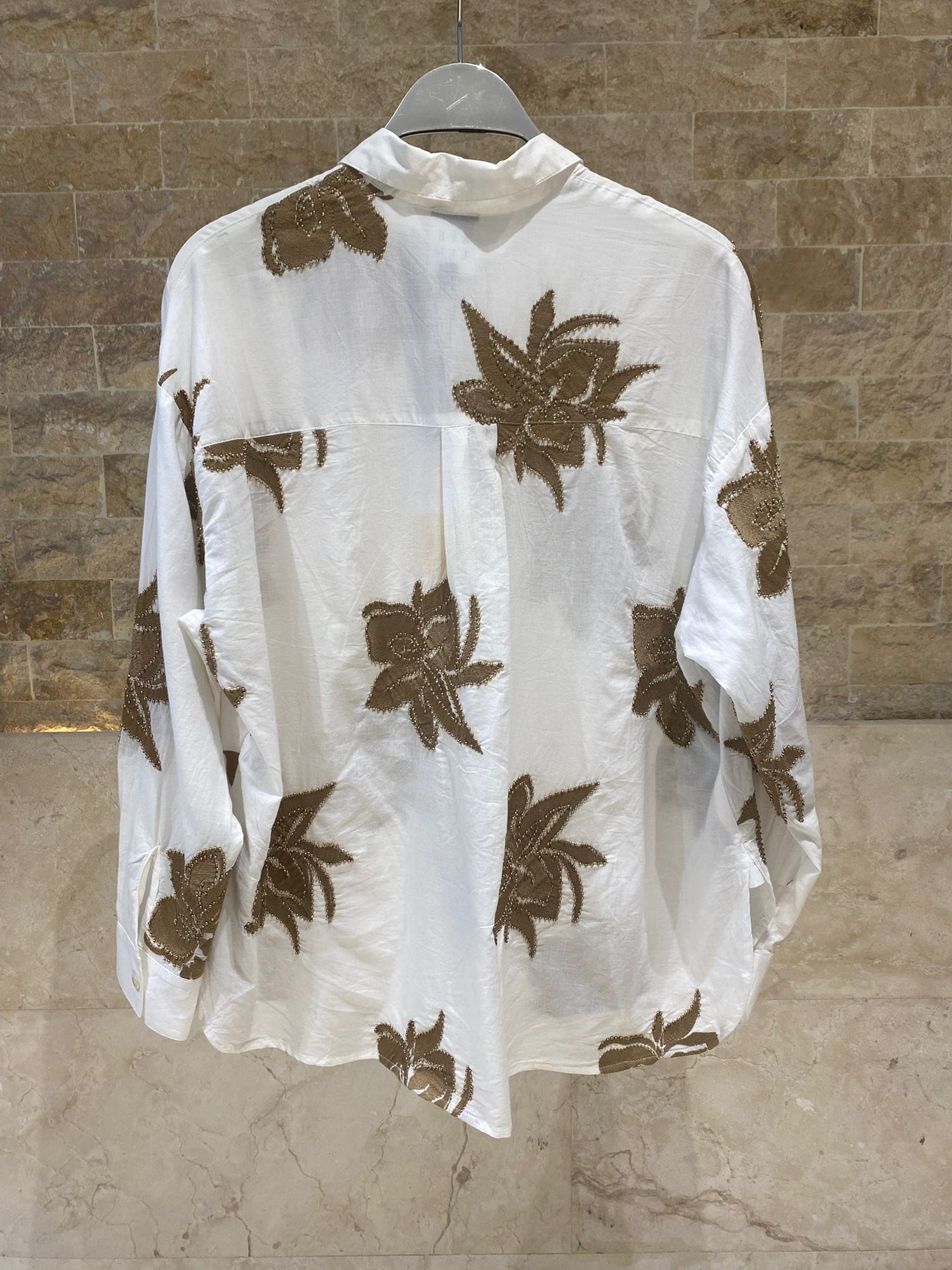 63-8008 Embroidered Shirt - Brown Loft