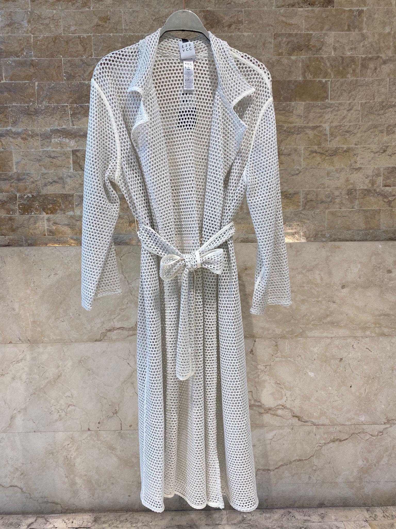 63-9002 Perforated Knit Coat - Brown Loft