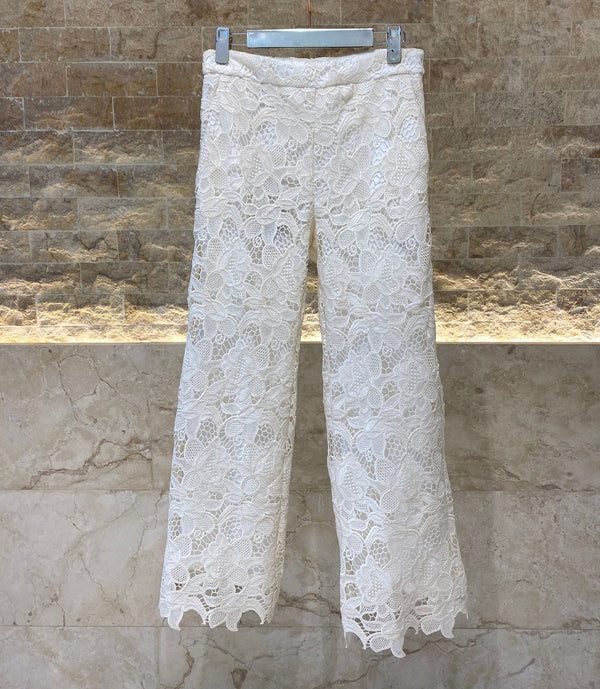 43-5180 Cropped Lace Pants السراويل الدانتيل اقتصاص