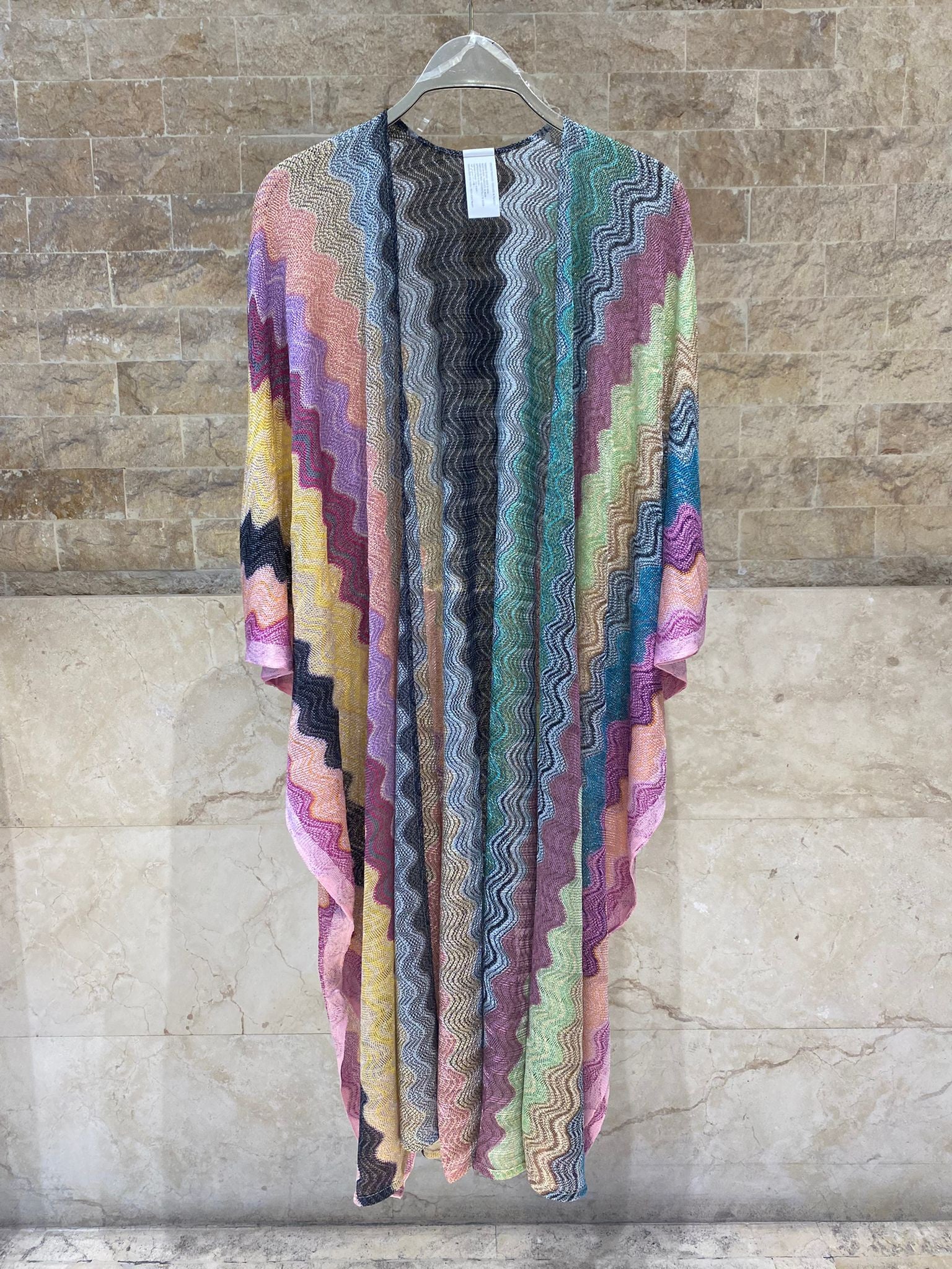 67169-1300 Knit Lurex Long Cardigan كارديغان طويل محبوك بخيوط اللوريكس