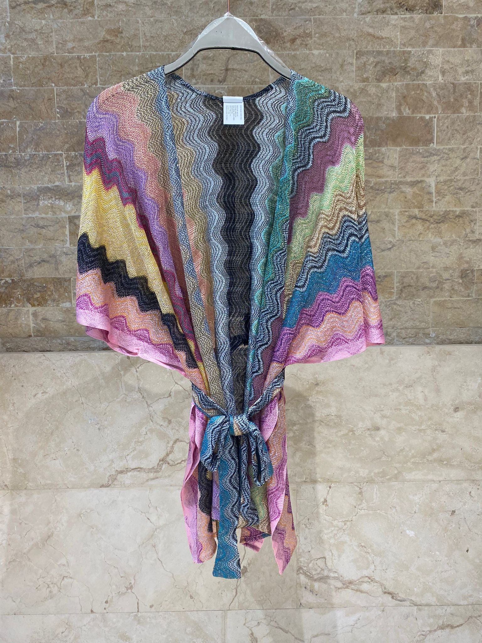 67896-1300 Knit Lurex Short Cardigan كارديغان قصير محبوك بخيوط اللوريكس