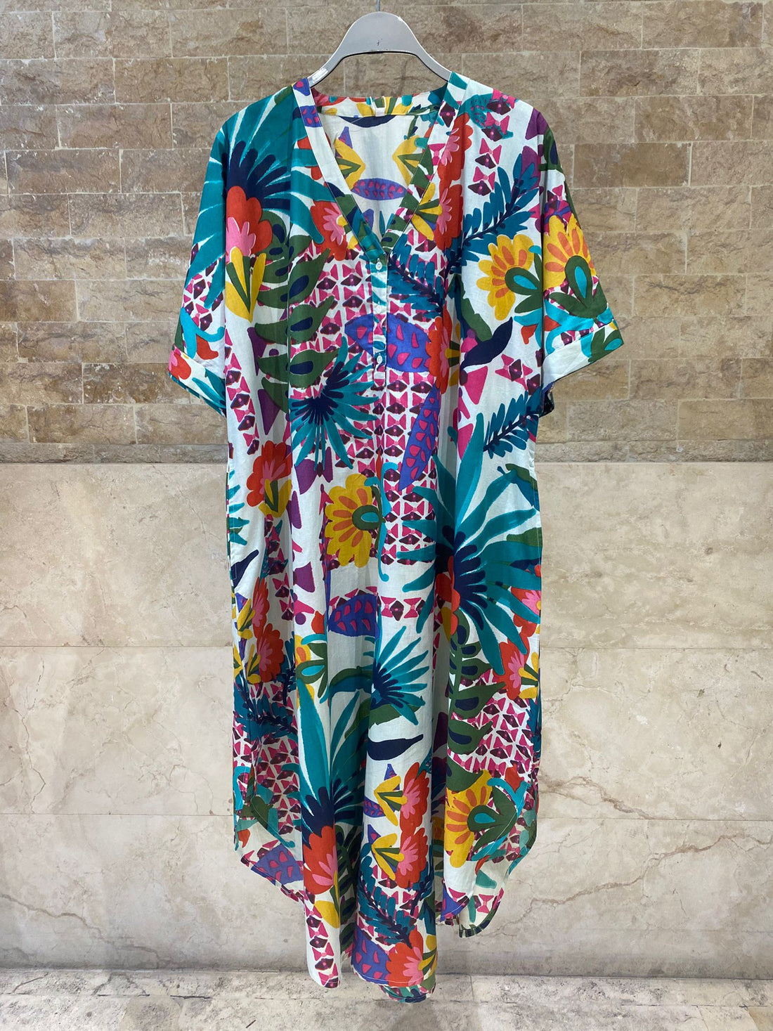 67916-1306 Multicolor Tropical Printed Dress