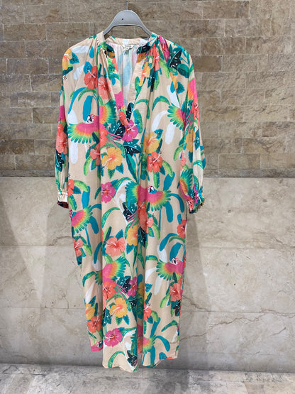 Tropical Print Midi Dress 67930