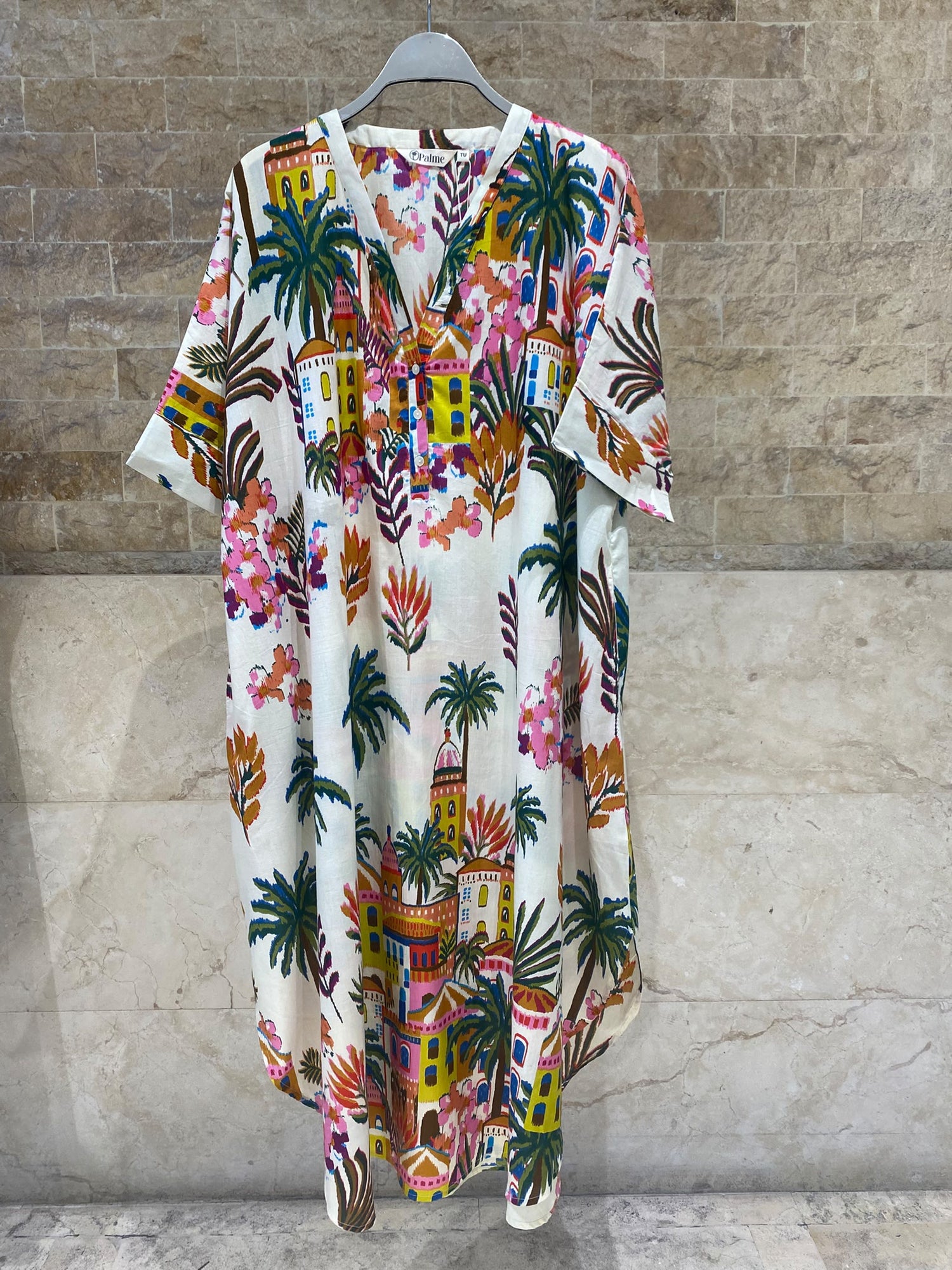 Palm Print Tunic Dress 67958
