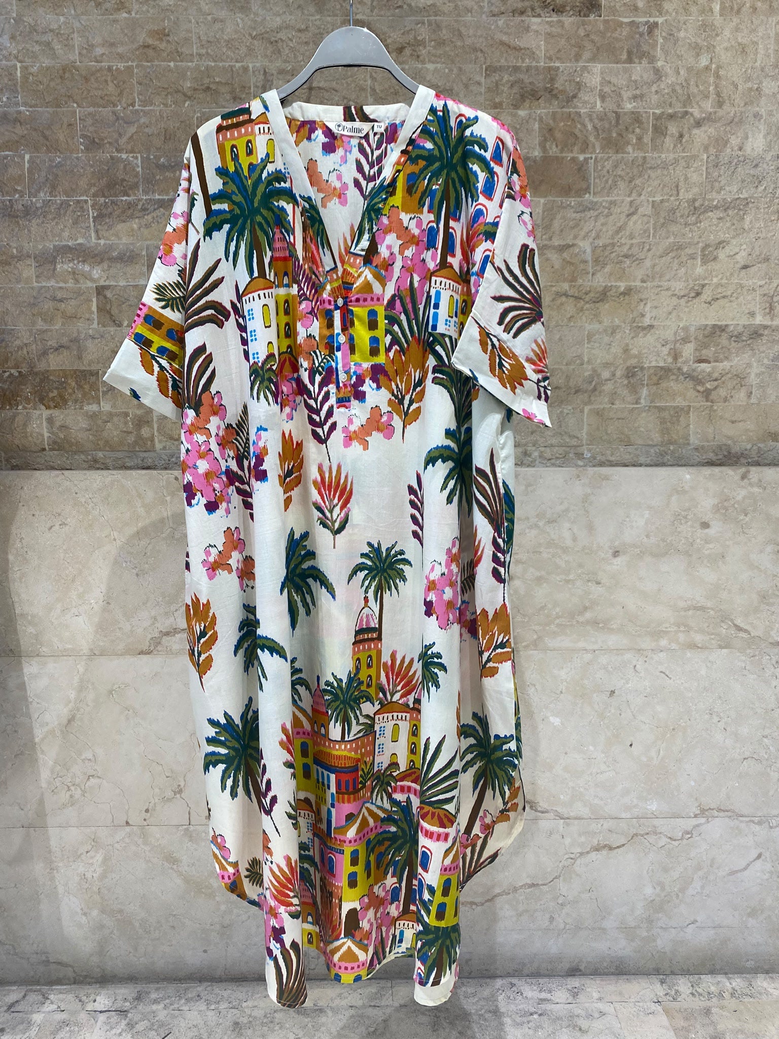 Palm Print Tunic Dress 67958