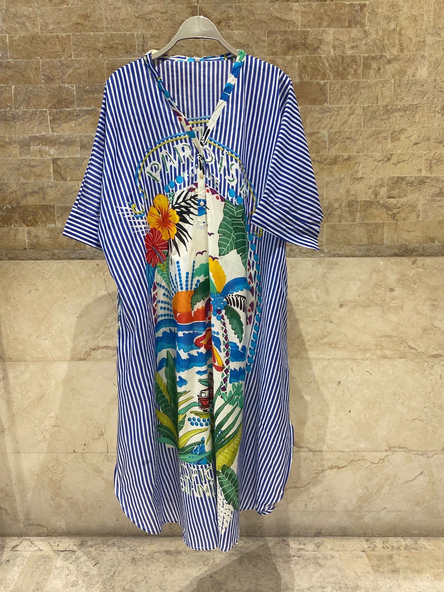 Tropical Paradise Print Tunic Dress 67983