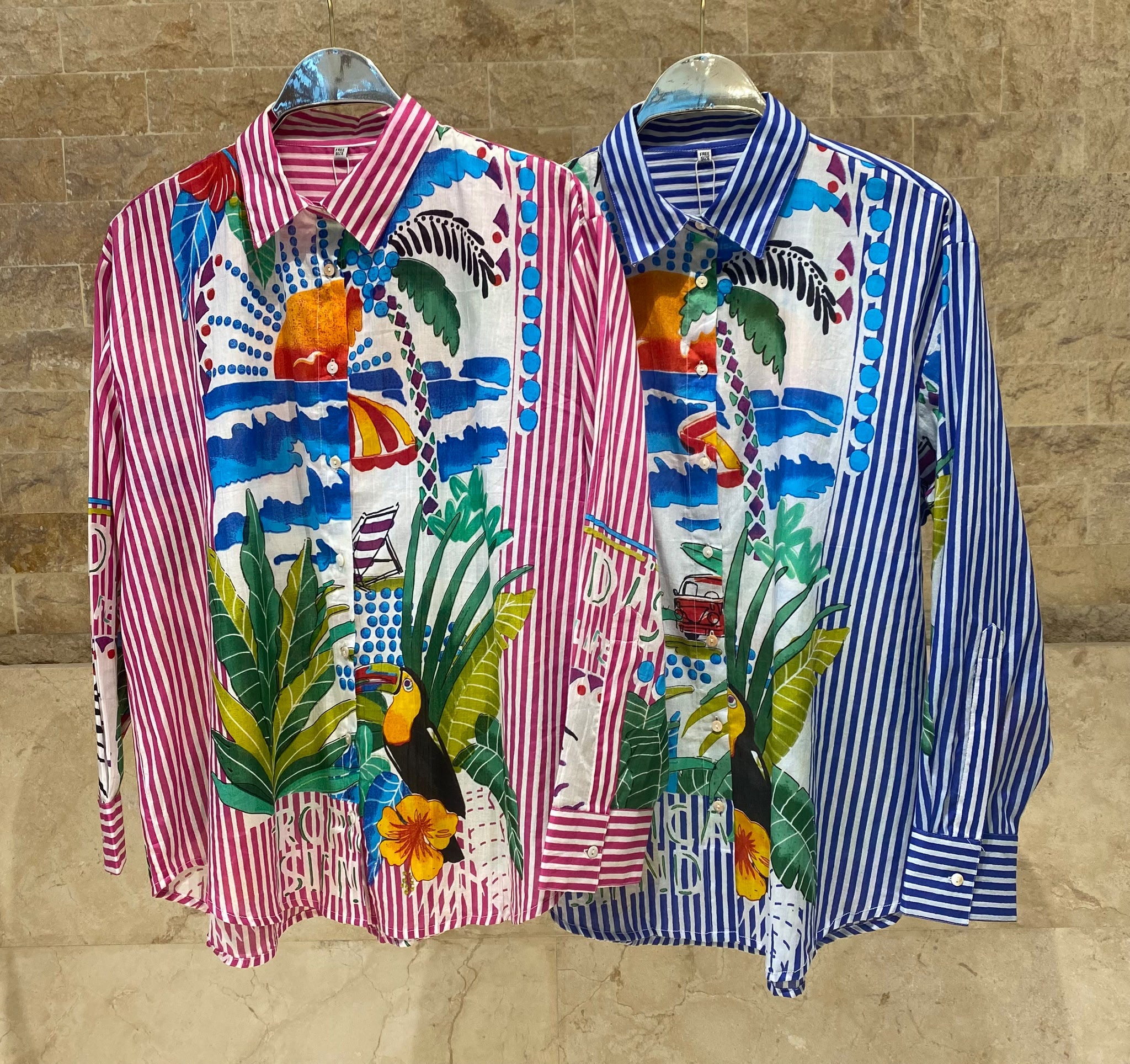 Stripes Printed Cotton Shirt 67987