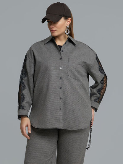 Lace Detail Shirt &amp; Jogger Set 8601.3042/2066