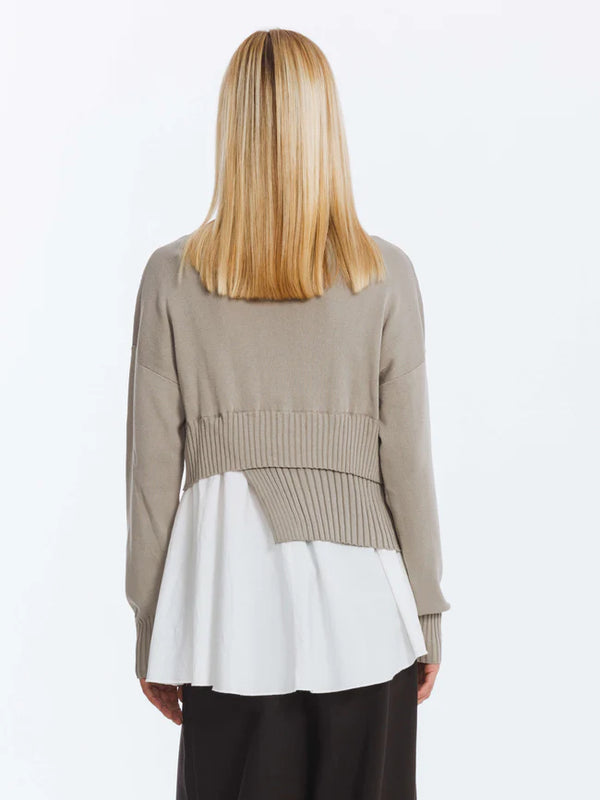 COBAK5024 (Panelled Knitwear Jumper Top) بلوزة كنزة محبوكة مغطاة بألواح