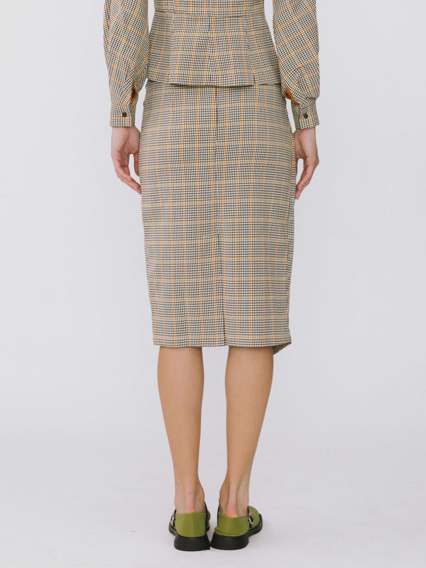 COAIS2014 (Plaid Midi Skirt) تنورة ميدي منقوشة