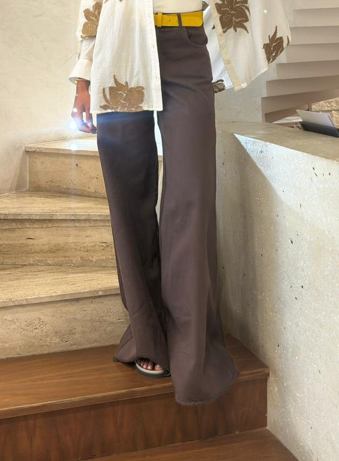 BCG0280-5 Wide Leg Pants - Brown Loft