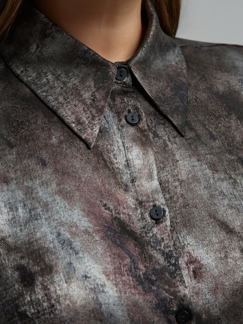 Printed Satin Shirt &amp; Wide-Leg Trousers Set 8601.3059/2079