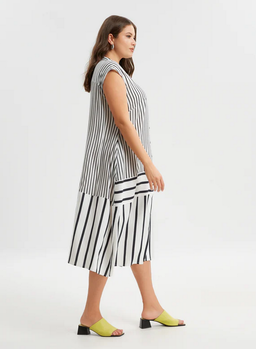 Long Striped Sleeveless Dress - 8301.7084