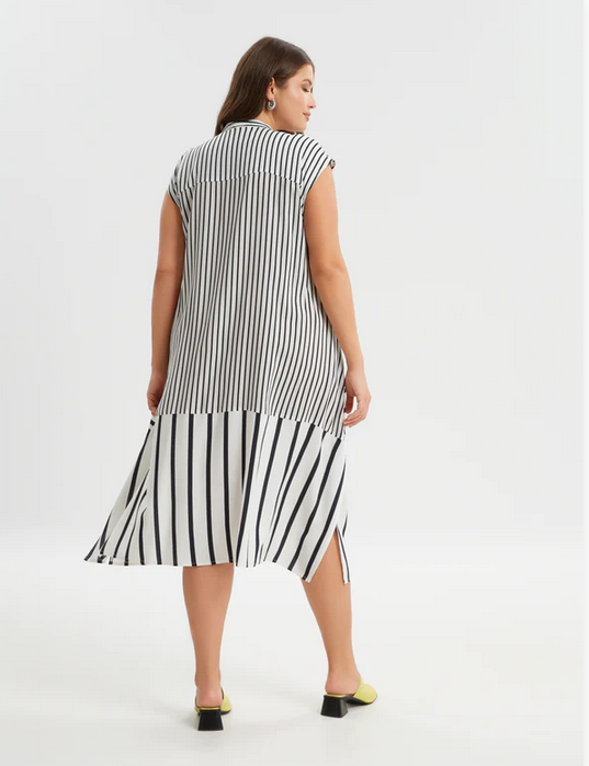 Long Striped Sleeveless Dress - 8301.7084