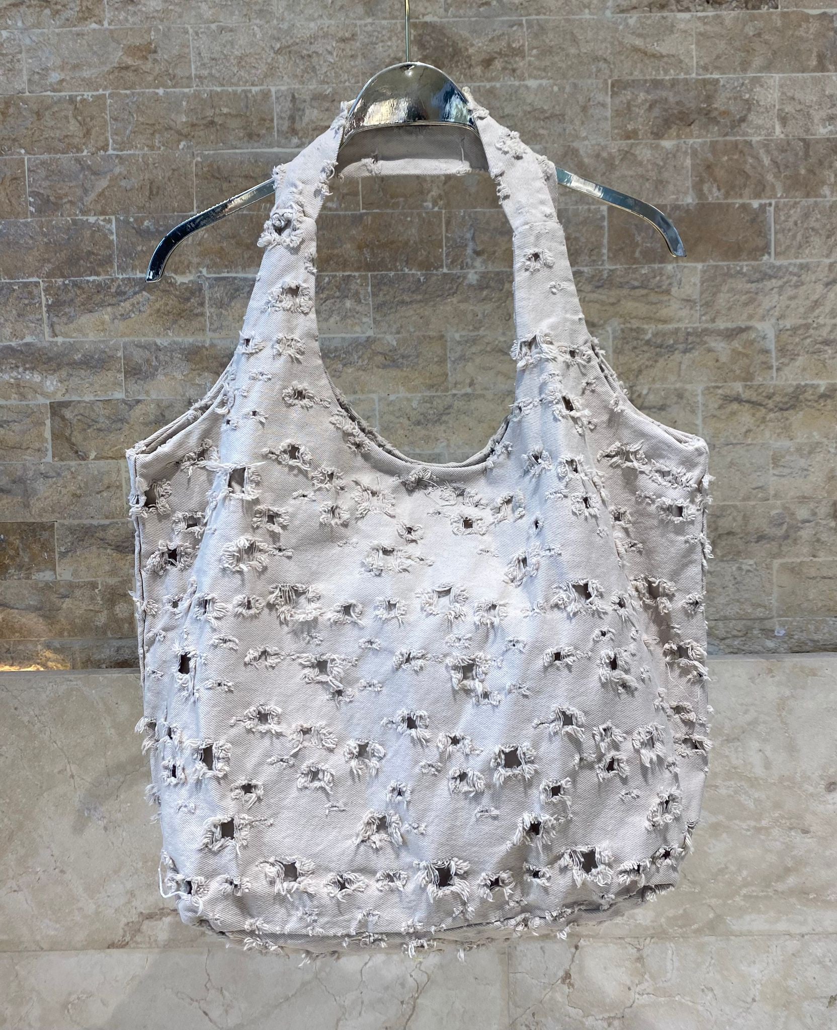 BAG 73240 Tote Denim Bag - Brown Loft