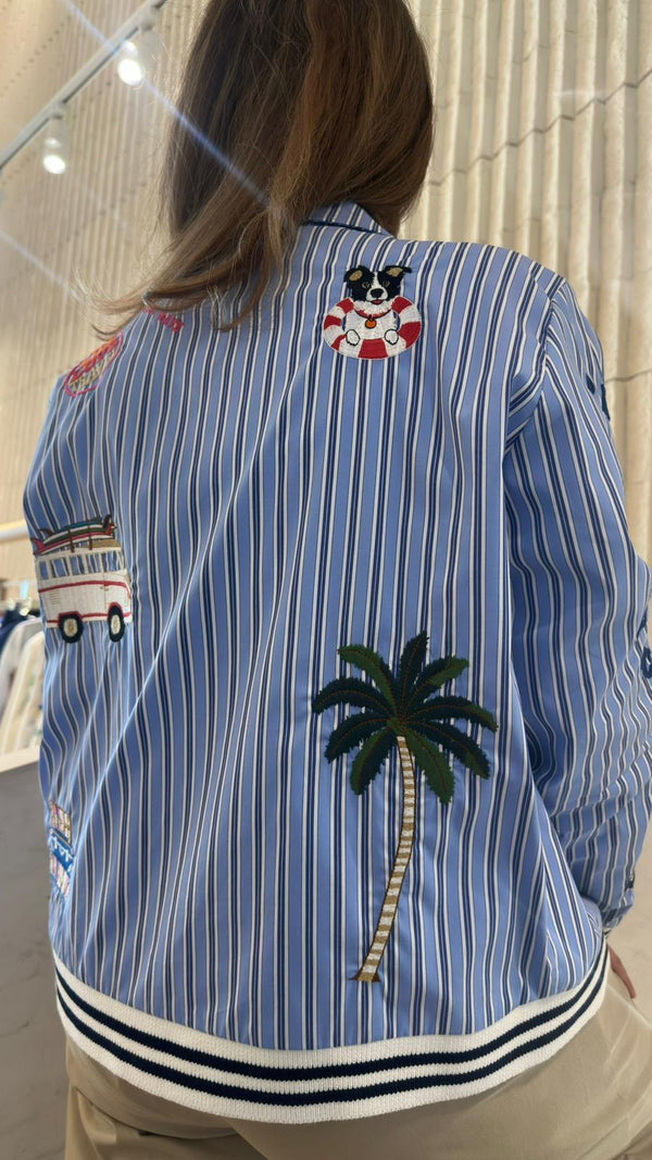 33207 Striped Bomber Jacket